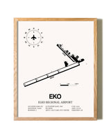 Elko Regional Airport framed print in natural wood frame