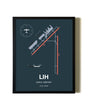 Framed Lihue Airport wall art poster in black frame