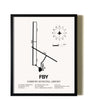 Framed Fairbury Municipal Airport wall art poster in black frame