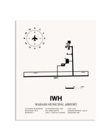 Gray Wabash Municipal Airport framed poster displayed in an airplane hangar