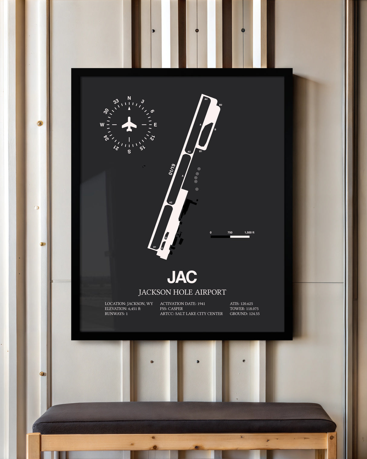 Frame color options for Jackson Hole Airport Wall Art