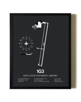 Unframed Kent State University Airport map print poster