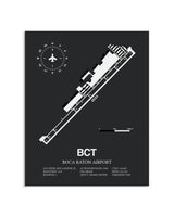Gray Framed Boca Raton Airport layout wall art poster