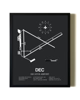 Unframed Decatur Airport map print poster