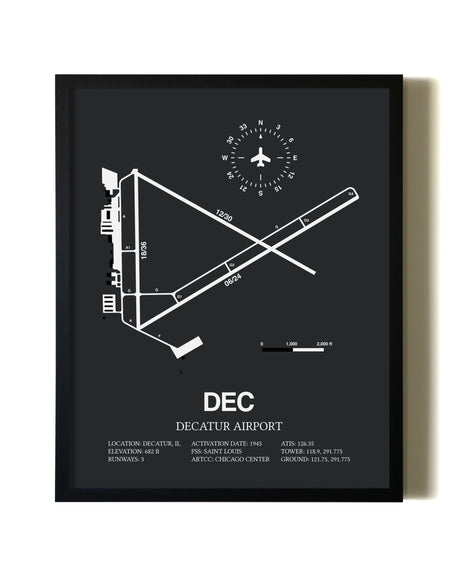 Unframed Decatur Airport map print poster