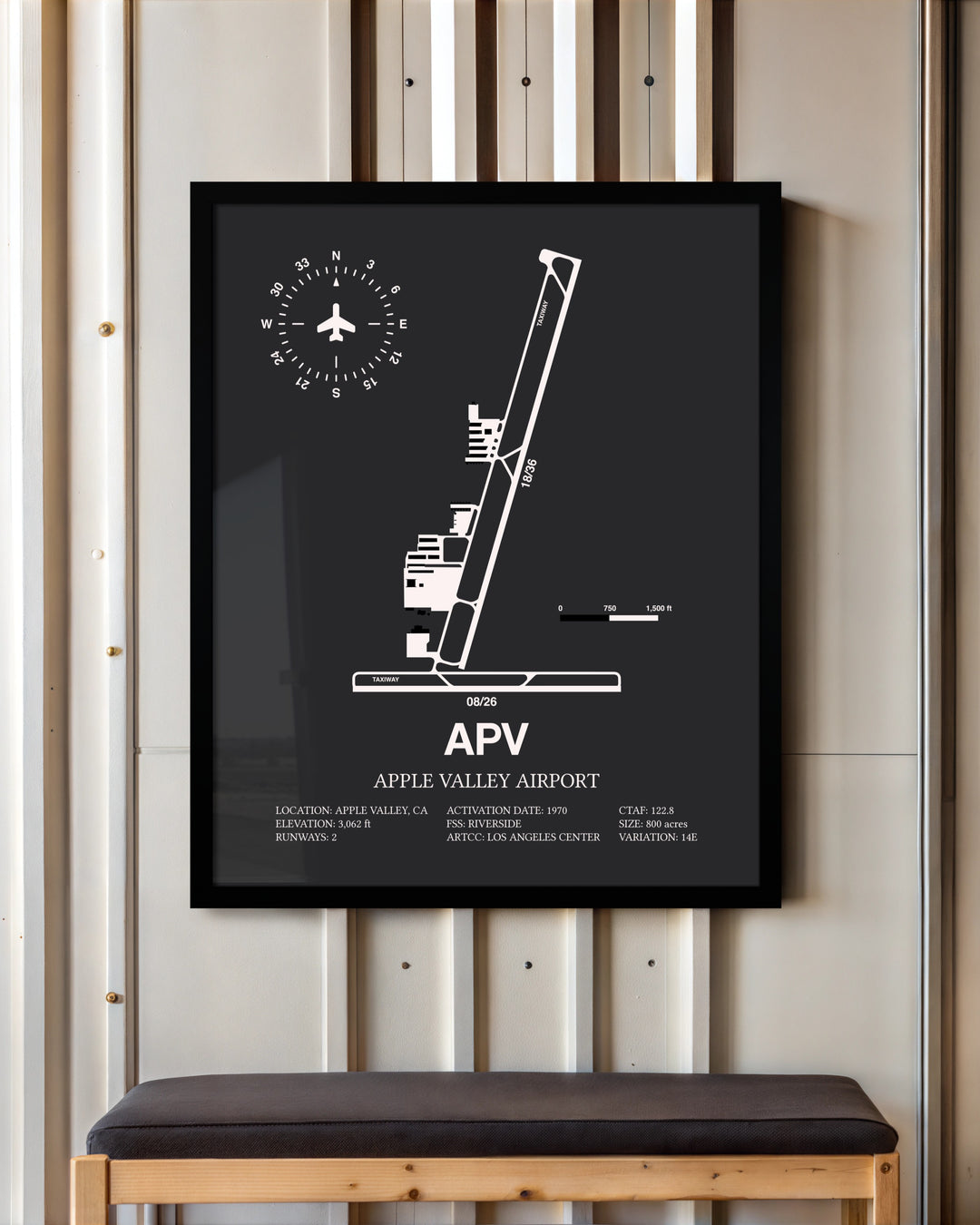Frame color options for Apple Valley Airport Wall Art
