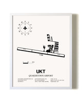 Quakertown Airport airport map poster in oak frame