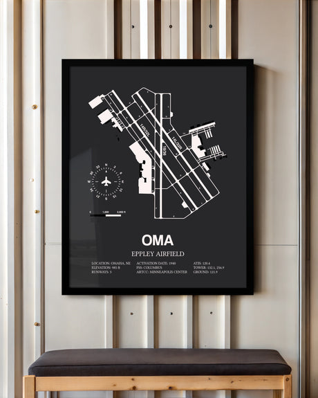 Frame color options for Eppley Airfield Wall Art