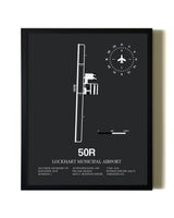 Unframed Lockhart Municipal Airport map print poster