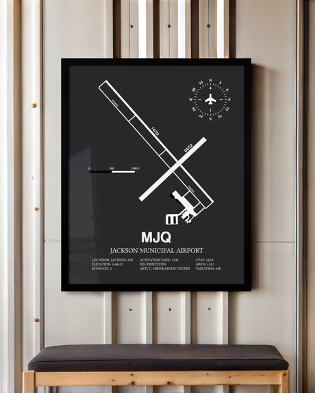 Frame color options for Jackson Municipal Airport Wall Art