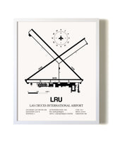 Las Cruces International Airport airport map poster in oak frame