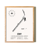 Canyonlands Regional Airport framed print in natural wood frame