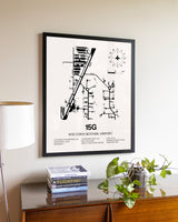 Weltzien Skypark Airport aviation wall décor in black wood frame