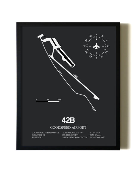 Unframed Goodspeed Airport map print poster