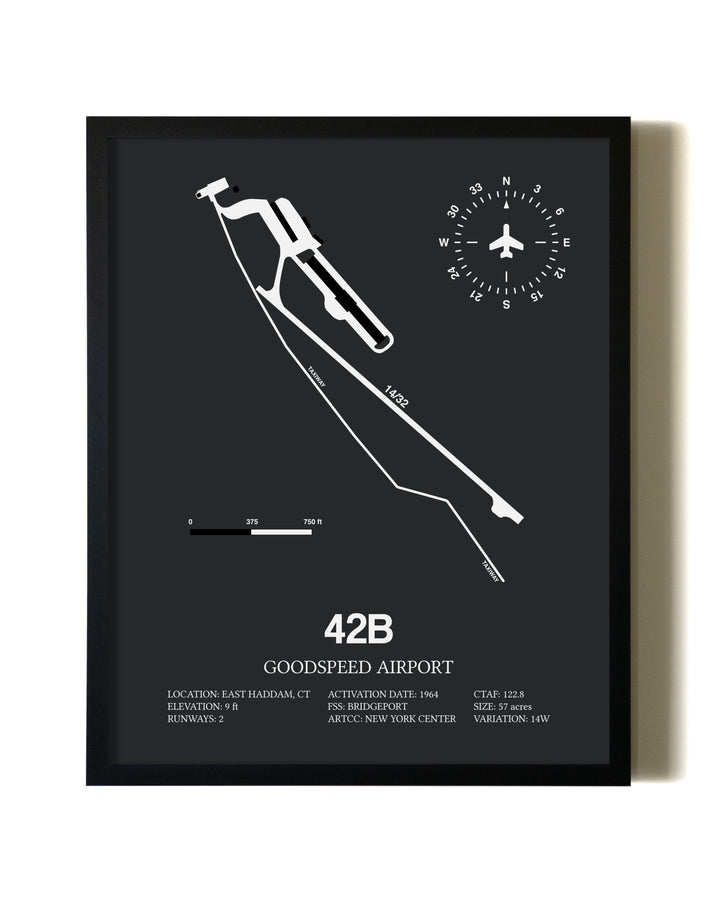 Unframed Goodspeed Airport map print poster