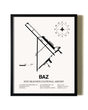 Framed New Braunfels National Airport wall art poster in black frame