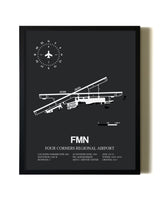 Unframed Four Corners Regional Airport map print poster