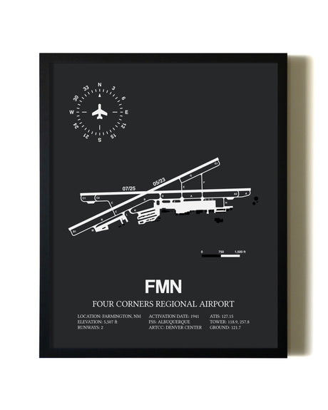 Unframed Four Corners Regional Airport map print poster