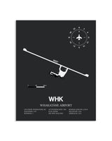 Gray Framed Whakatane Airport layout wall art poster