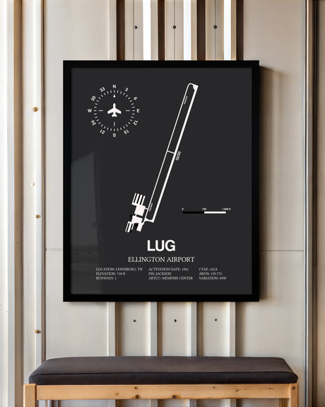Frame color options for Ellington Airport Wall Art
