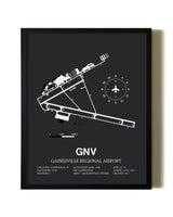 Unframed Gainesville Regional Airport map print poster