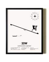 Framed Downtown Airport wall art poster in black frame