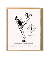 Vaclav Havel Airport Prague framed print in natural wood frame
