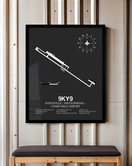 Frame color options for Paintsville-Prestonsburg - Combs Field Airport Wall Art