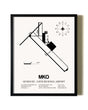 Framed Muskogee-Davis Regional Airport wall art poster in black frame