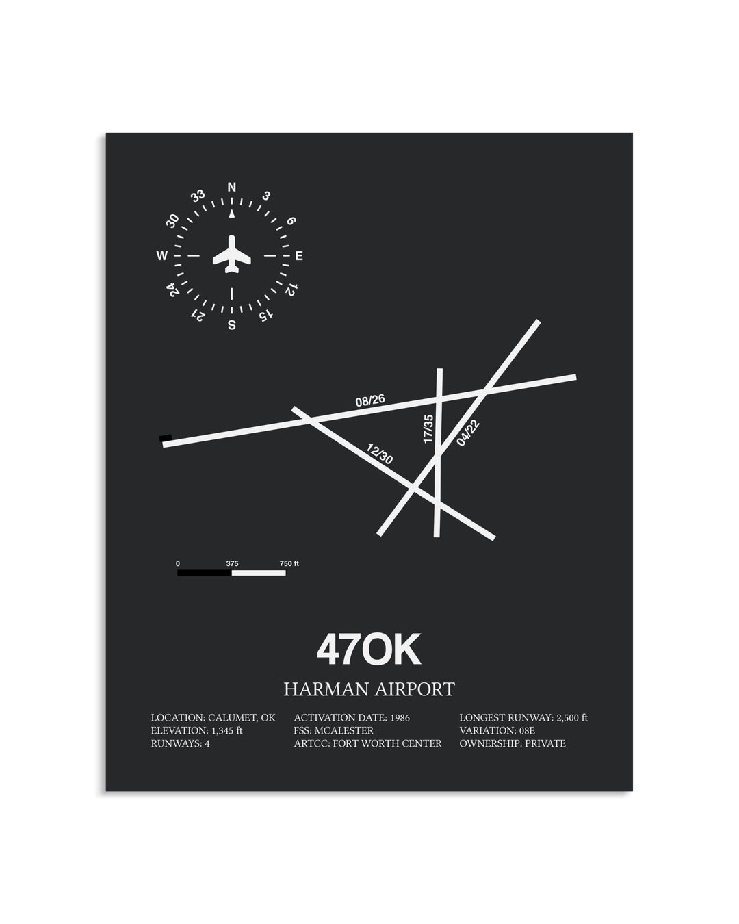 Gray Framed Harman Airport layout wall art poster