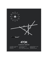 Gray Framed Harman Airport layout wall art poster