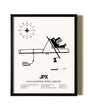 Framed East Hampton Town Airport wall art poster in black frame