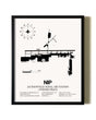 Framed Jacksonville Naval Air Station (Towers Field) wall art poster in black frame