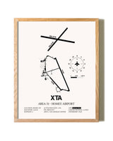 Homey Airport - Area 51 framed print in natural wood frame