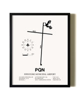 Framed Pipestone Municipal Airport wall art poster in black frame