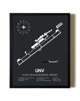 Unframed State College Regional Airport map print poster