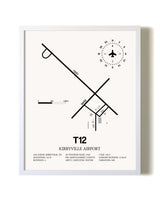 Kirbyville Airport airport map poster in oak frame