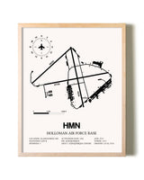Holloman Air Force Base framed wall art in white frame