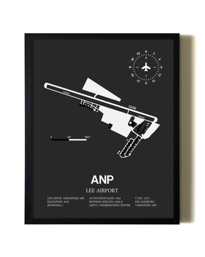 Unframed Lee Airport map print poster