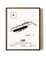 Little Rock Air Force Base aviation print in walnut frame