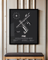 Frame color options for Northeast Philadelphia Airport Wall Art