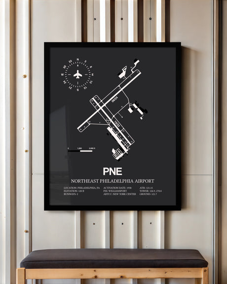 Frame color options for Northeast Philadelphia Airport Wall Art