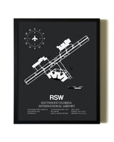 Unframed Southwest Florida International Airport map print poster