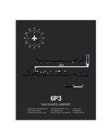 Gray Framed Waunakee Airport layout wall art poster