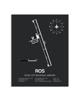 Gray Framed Rush City Regional Airport layout wall art poster