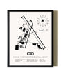 Framed Conroe / North Houston Regional Airport wall art poster in black frame