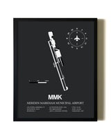 Unframed Meriden Markham Municipal Airport map print poster