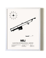 Sangster International Airport airport map poster in oak frame