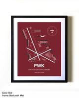 Chicago Executive Airport aviation wall décor in black wood frame