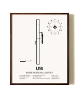 Nephi Municipal Airport aviation print in walnut frame